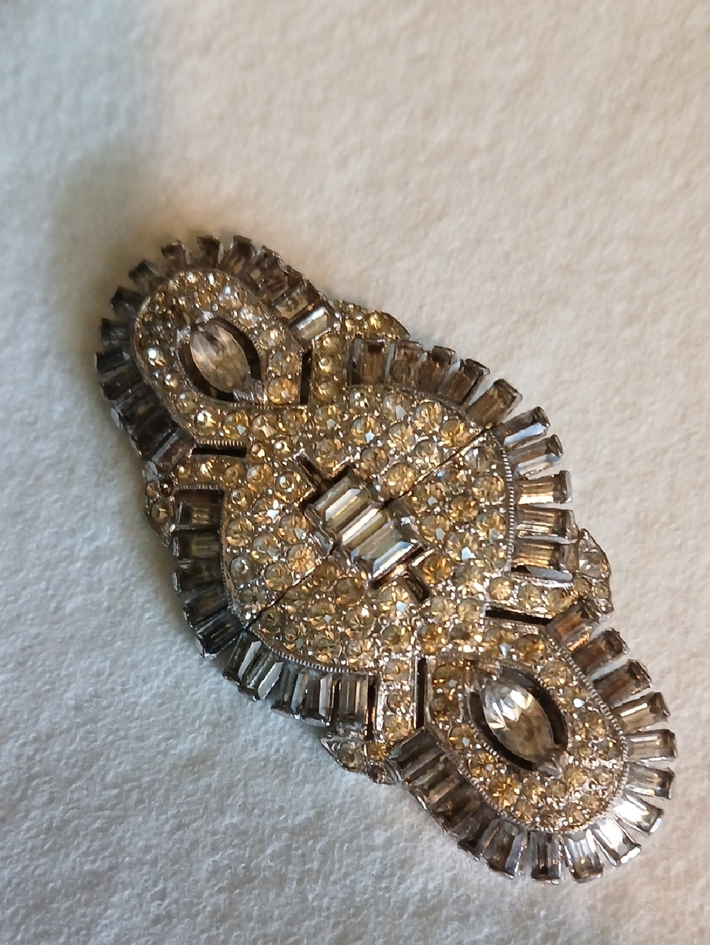 Vintage Ralph Polcini Rhinstone Dress Pin - Picture 2 of 6